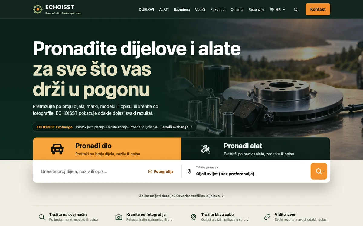 ECHOISST: Croatian version of the homepage