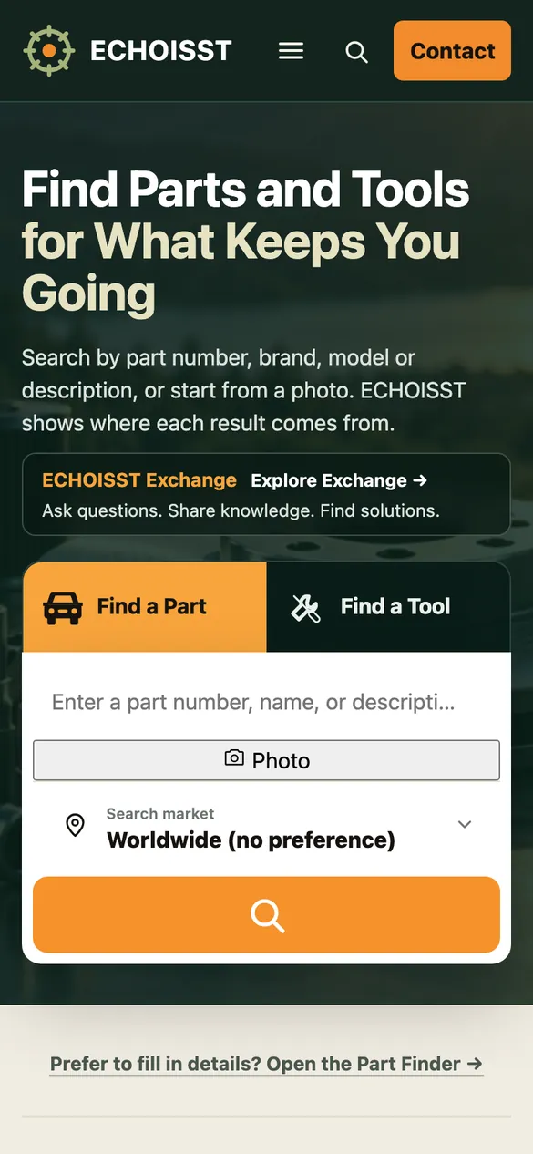 ECHOISST: Homepage on a phone